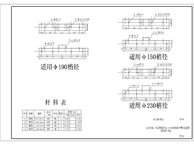 其他节点详图 单回双回垂直排列 四线接户横担 制造图