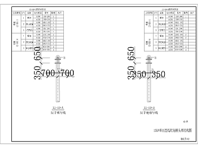 其他节点详图 单回直线转角 杆头部结构图