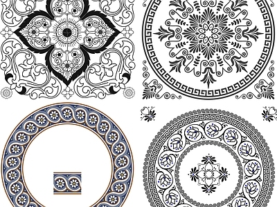 其他图库 花纹 纹理 贴图 欧式 线稿