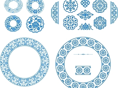其他图库 线条 花纹 纹理 贴图 青花