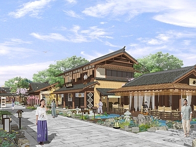 中式古建商业街 中式商业街 文旅建筑设计 日式风格设计 场景化街区设计