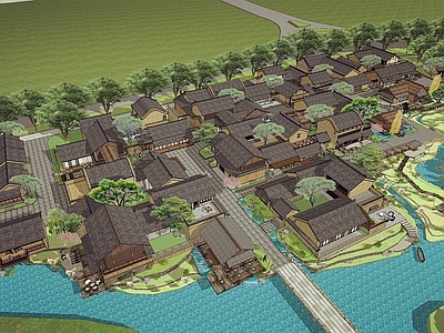 中式古建商业街 中式商业街规划 场景化建筑设计 日式风格立面设计