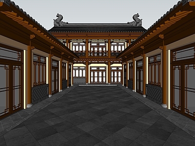 中式古建四合院