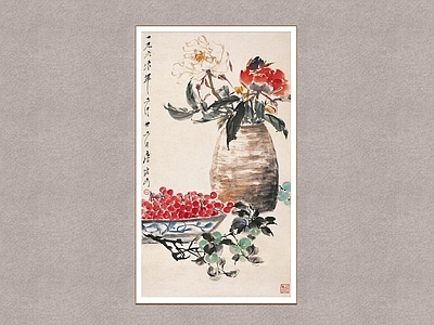 中式挂画 富贵平安图 唐云 装饰画 国画