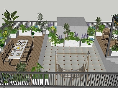 新中式屋顶花园 现代庭院 现代亭子 现代屋顶花园 现代景墙 户外庭院软装植物