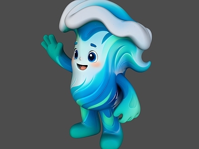 现代雕塑摆件 卡通水IP人物