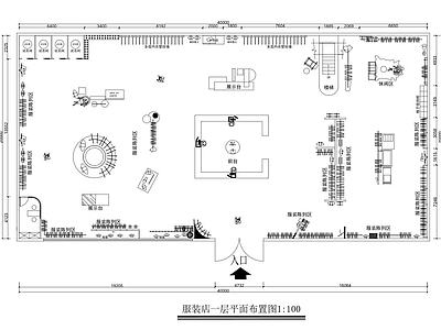 服装店 两层服装店平面图 服装店平面图