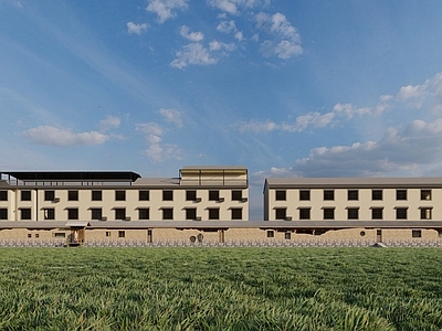新中式民宿建筑 乡村建筑 田园建筑 农村民房 乡村围墙 乡村庭院