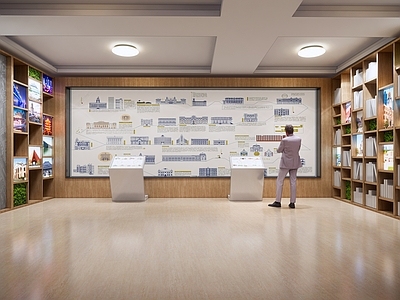 现代简约博物馆展厅 现代展厅 现代博物馆 文创空间