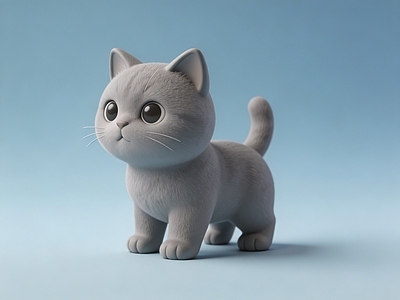 极简雕塑摆件 蓝猫 萌宠 宠物猫 Q版蓝猫 潮玩