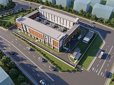 现代主义变配电站 工业厂房 变电站 厂房 产业园 工业建筑