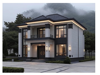 别墅建筑 二层别墅方案图