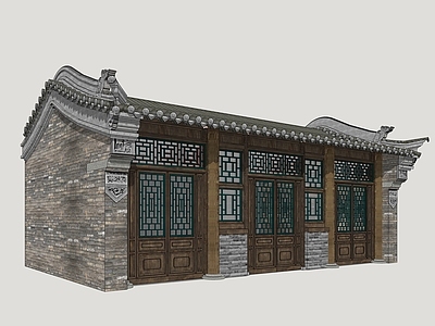 中式古建四合院 怀旧商业建筑 年代商业建筑 怀旧商业街