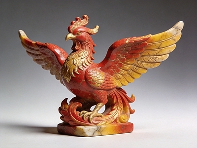 中式雕塑摆件 凤凰 神鸟 神兽 雕塑 摆件