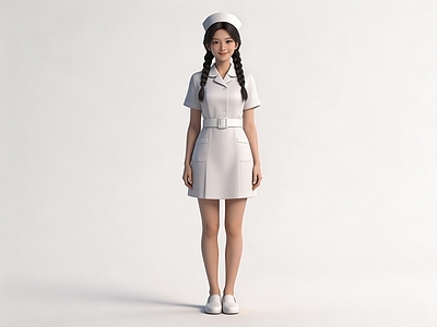 极简雕塑摆件 人物 职业人物 女性 护士 医务人员