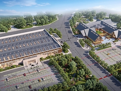 新中式其他商业建筑 厂房改造 商业综合体 餐饮商场建筑外观