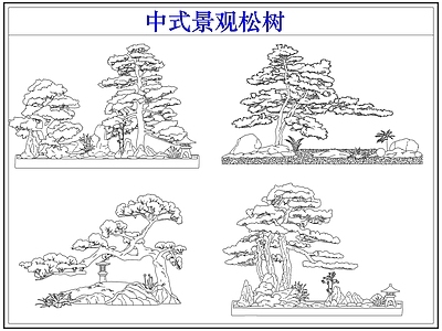 乔木种植 罗汉松迎客松 中式景观松树