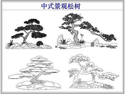 乔木种植 罗汉松迎客松 中式景观松树
