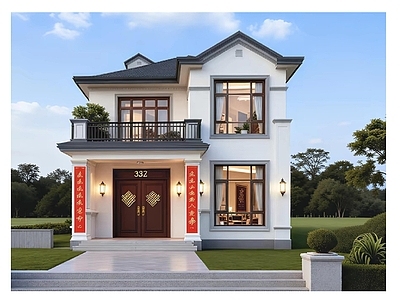 别墅建筑 二层别墅方案图
