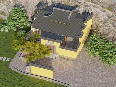中式古建寺庙建筑 古建 寺庙建筑 乡村古建 社庙