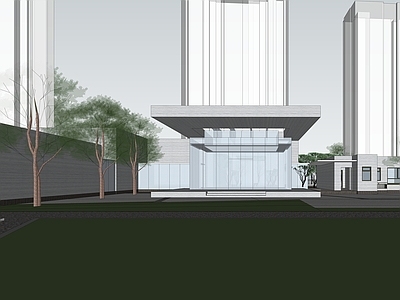 极简售楼处建筑