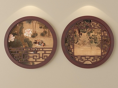 中式挂画组合 墙饰挂画组合