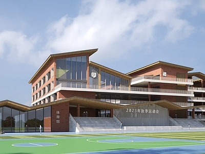 新中式学校外观