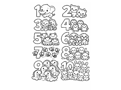 动物 数字 小兔子 青蛙