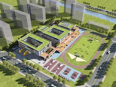 现代主义小学 现代中学建筑