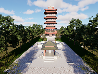 中式古建古建筑 中式塔楼