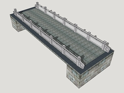 中式古建景观桥 石桥 步行桥
