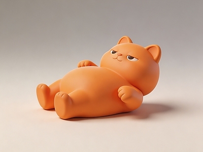 极简家禽动物 Q版大橘猫 奶油风大橘猫 大橘猫 潮玩 治愈系大橘猫
