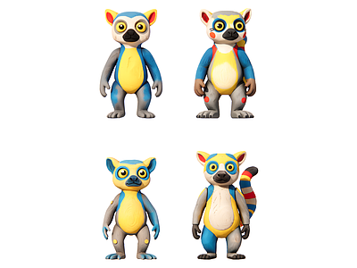 孟菲斯雕塑摆件 环尾狐猴