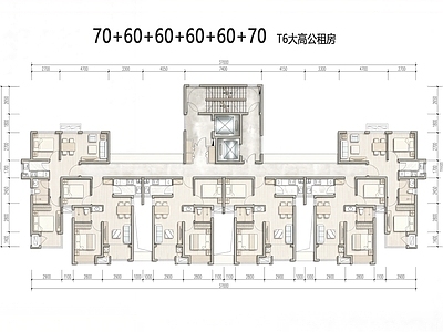 保障性住房 公租房 T6大高保障房 60平米户型