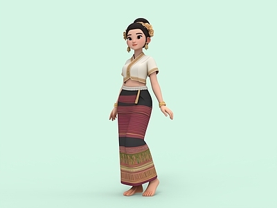 中式傣族少女 傣族服饰 傣族美女 民族服装