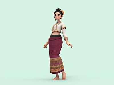 中式虚拟人物 傣族 傣族少女 傣族服饰 傣族美女