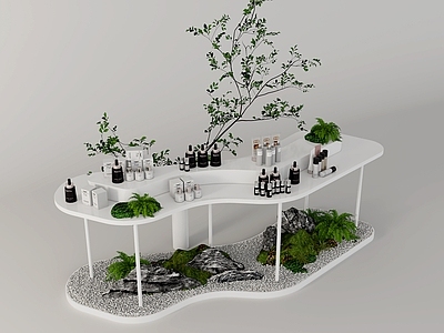 新中式化妆品展台 化妆品中岛展台