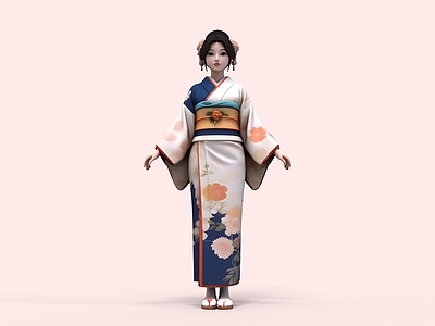 日式虚拟人物 和服 和服美女