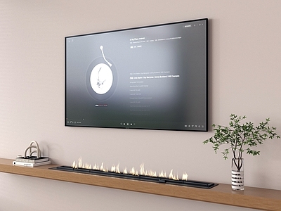 极简家居客厅 电视柜壁挂电视