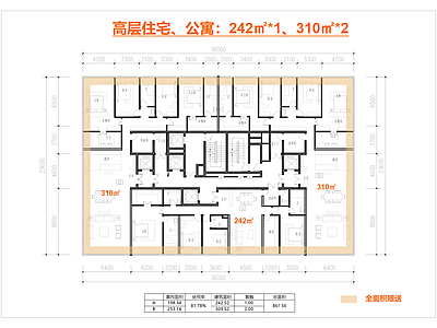 公寓建筑 全景舱 豪宅大平层 高层公寓 公寓大平层 310㎡公寓