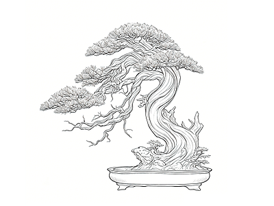 综合植物图库 新中式松树 新中式庭院景观