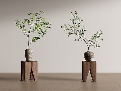 侘寂绿植摆件 绿植花瓶 花瓶花艺 绿植盆栽 吊钟 陶罐盆栽