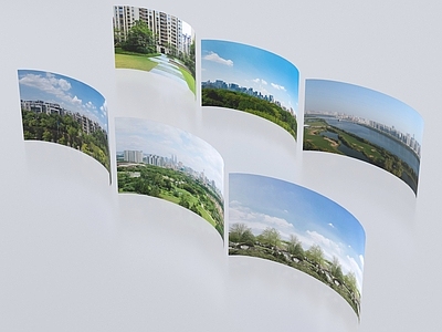现代主义住宅景观 环绕背景城市背景 森林背景