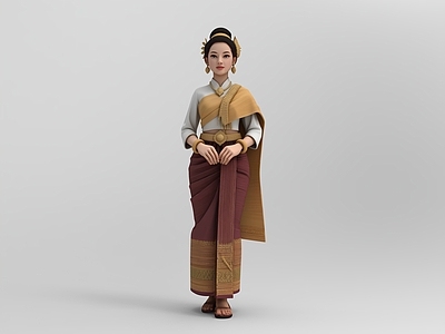 中式虚拟人物 泰国美女 泰国服饰 泰国传统美女