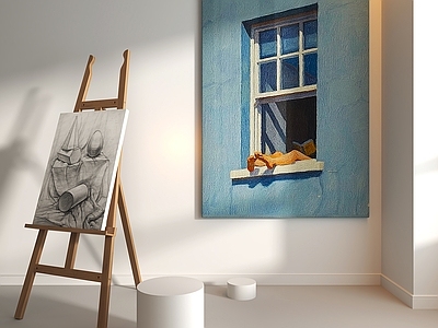 极简艺术展厅 画室 画展 艺术展厅