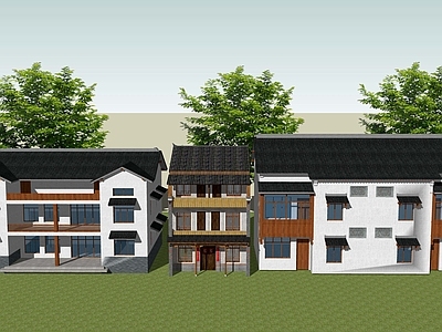 中式乡村民房 乡村民居自建 新农村住宅建筑 民宿民房改造