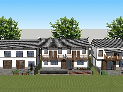中式古建乡村民房 新农村住宅建筑 民宿民房改造 乡村民居自建房