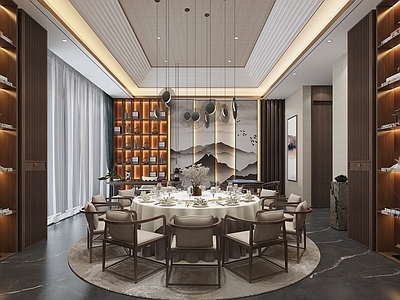 新中式包厢 新中式包间 餐厅包房