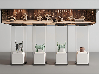 中式历史文物展示柜 展具
