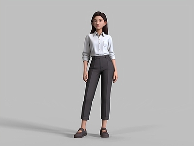 现代简约虚拟人物 西装 职场女性 职业装 上班族 商务装